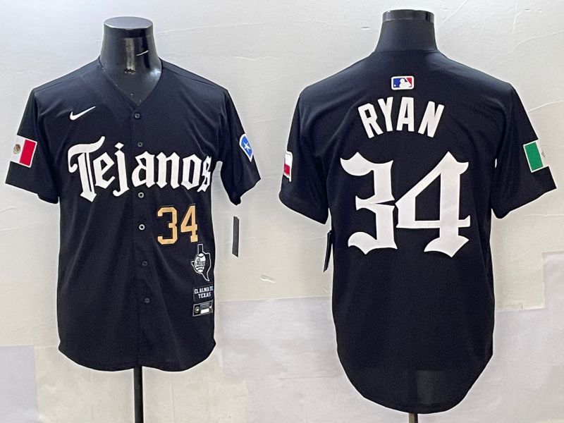 Men Texas Rangers #34 Ryan Black Five generations Joint Name 2025 Nike MLB Jersey style 4